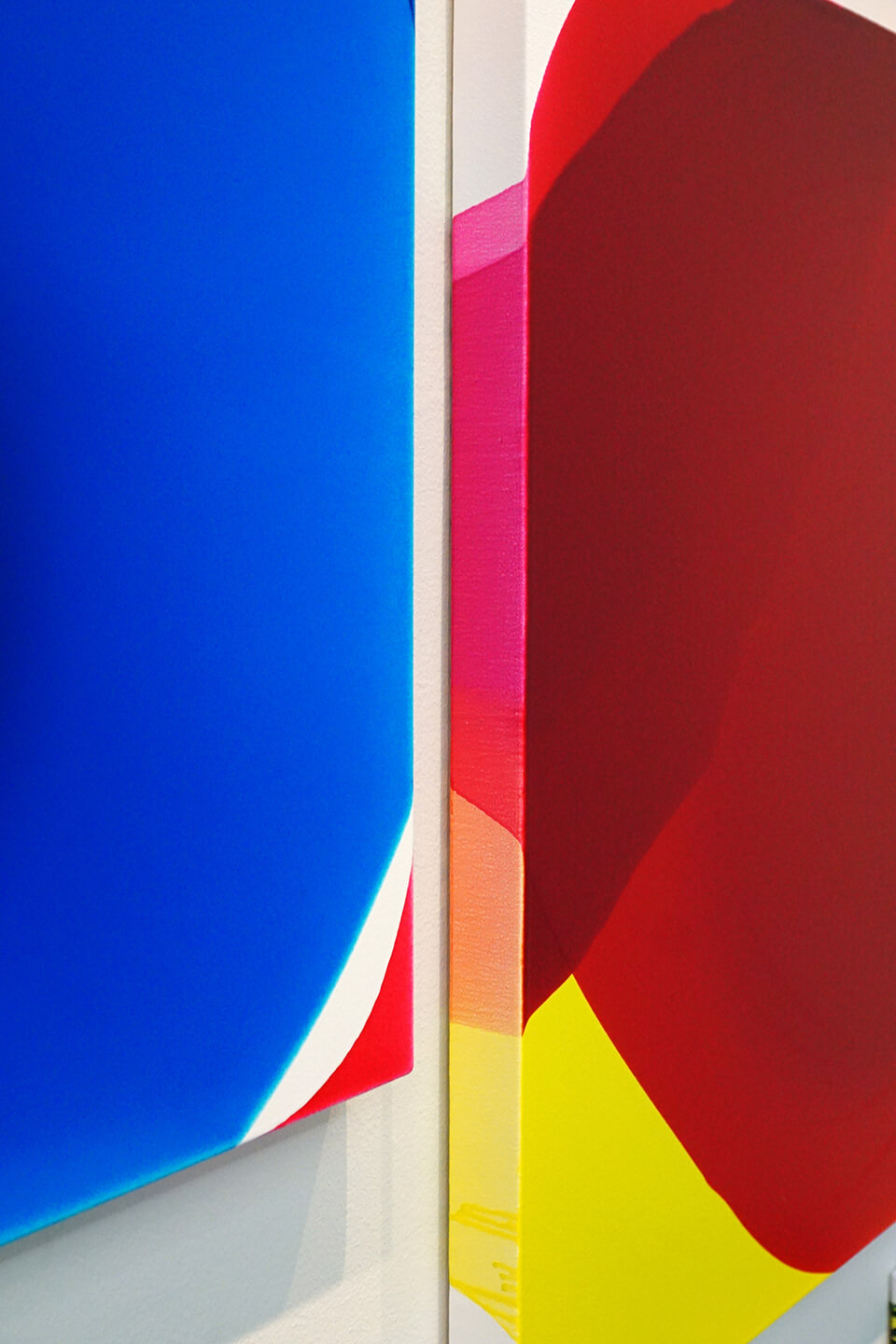 「VOCA展2019」<br />
2019<br />
「luminous dropping」<br />
41×41×4cm～100×100×10cm detail<br />
作品制作：2018<br />
acrylic on canvas<br />
上野の森美術館/東京